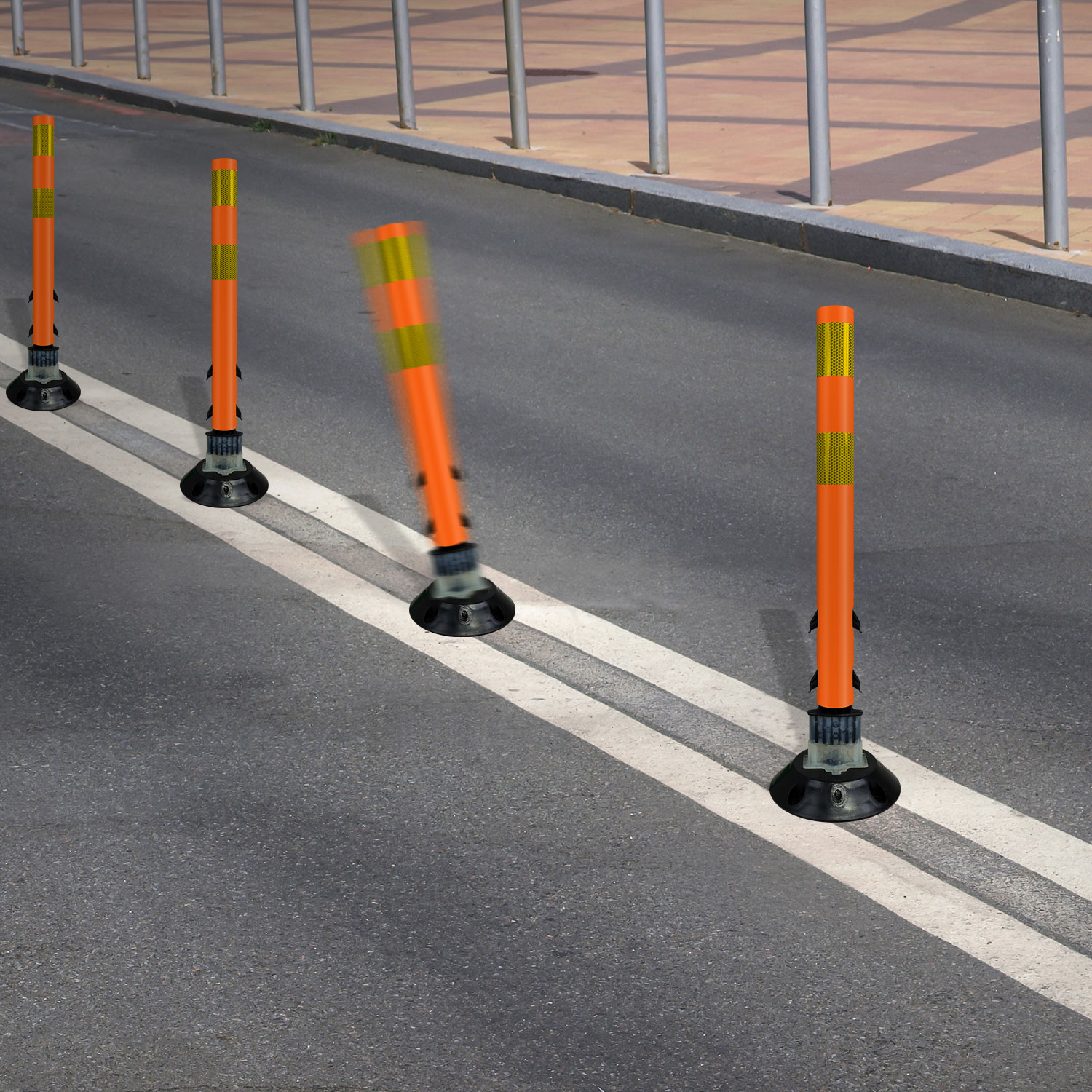 Orange Flexstake Surface Mount Tubular Traffic Delineator