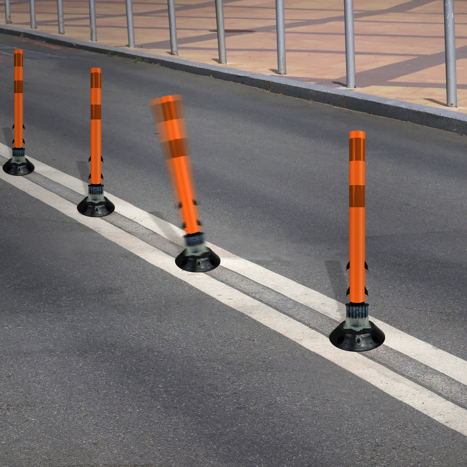 Orange Flexstake Surface Mount Tubular Traffic Delineator