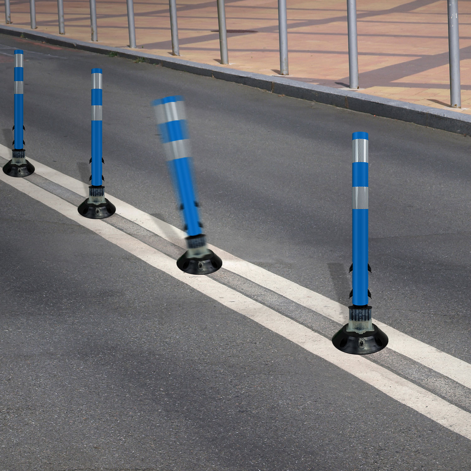 Blue Flexstake Surface Mount Tubular Traffic Delineator