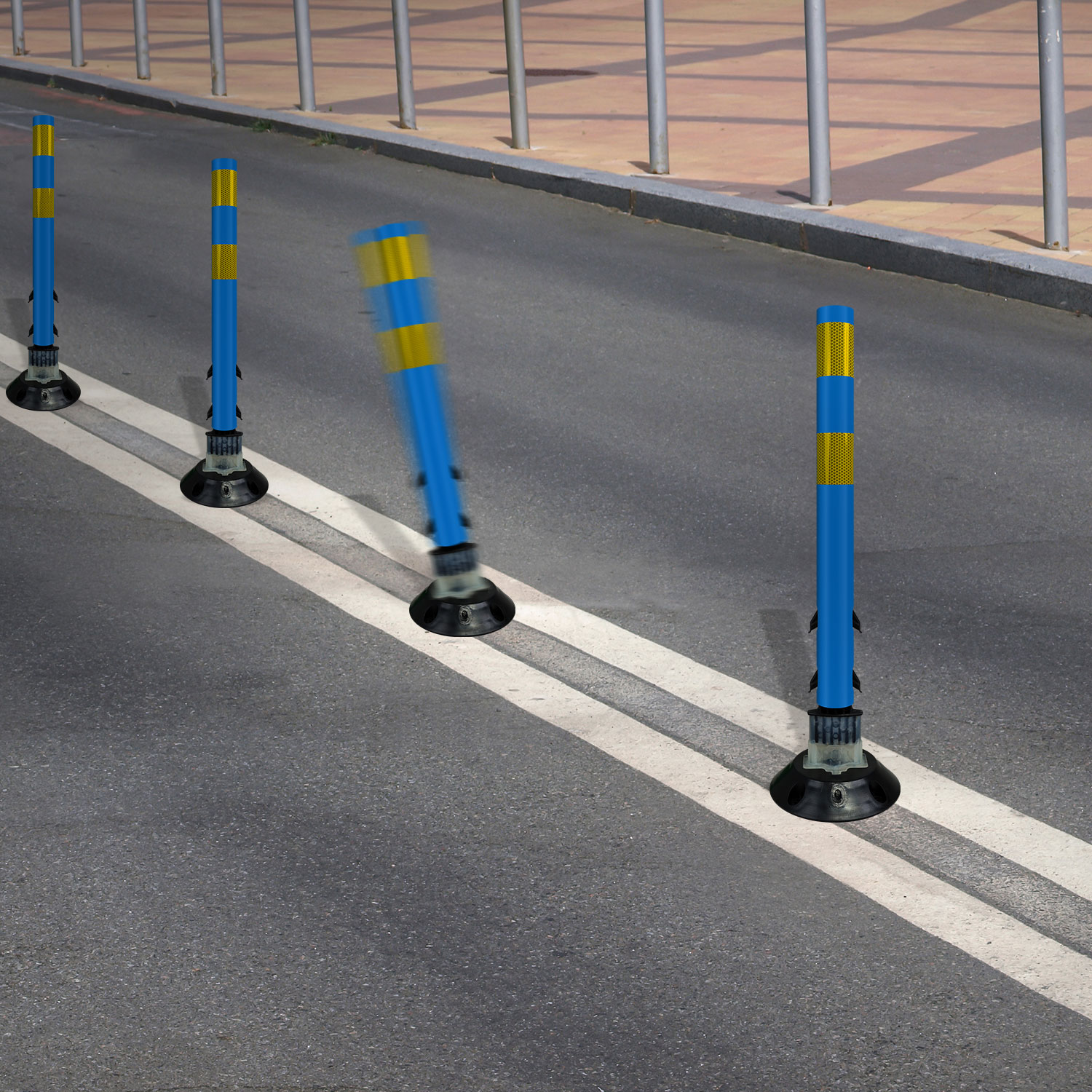 Blue Flexstake Surface Mount Tubular Traffic Delineator