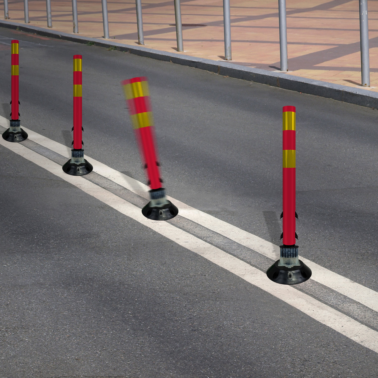 Red Flexstake Surface Mount Tubular Traffic Delineator