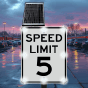 5 MPH LED Solar Speed Limit Sign