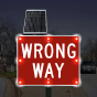 LED Solar Wrong Way Sign