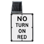 LED Solar No Turn On Red Sign