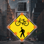 LED Solar Bicycle Trail Crossing Sign
