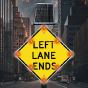 LED Solar Left Lane Ends Sign