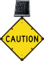 LED Solar Caution Sign