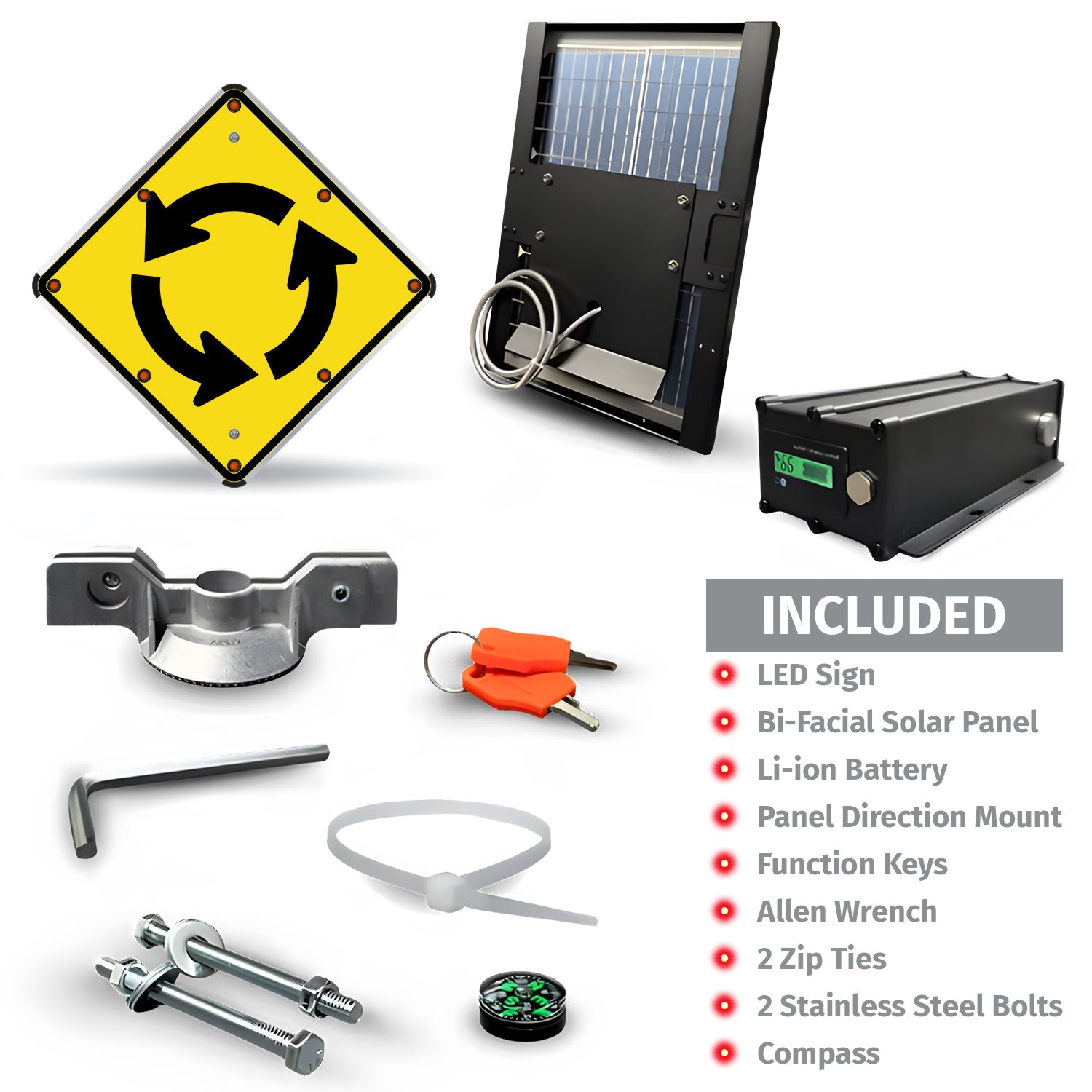LED Solar Roundabout Circulation Sign