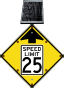 LED Solar Reduced Speed Limit 25 MPH Sign