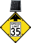 LED Solar Reduced Speed Limit 35 MPH Sign