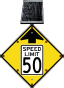 LED Solar Reduced Speed Limit 50 MPH Sign