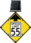 LED Solar Reduced Speed Limit 55 MPH Sign