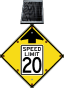 LED Solar Reduced Speed Limit 20 MPH Sign