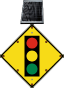 LED Solar Signal Ahead Sign