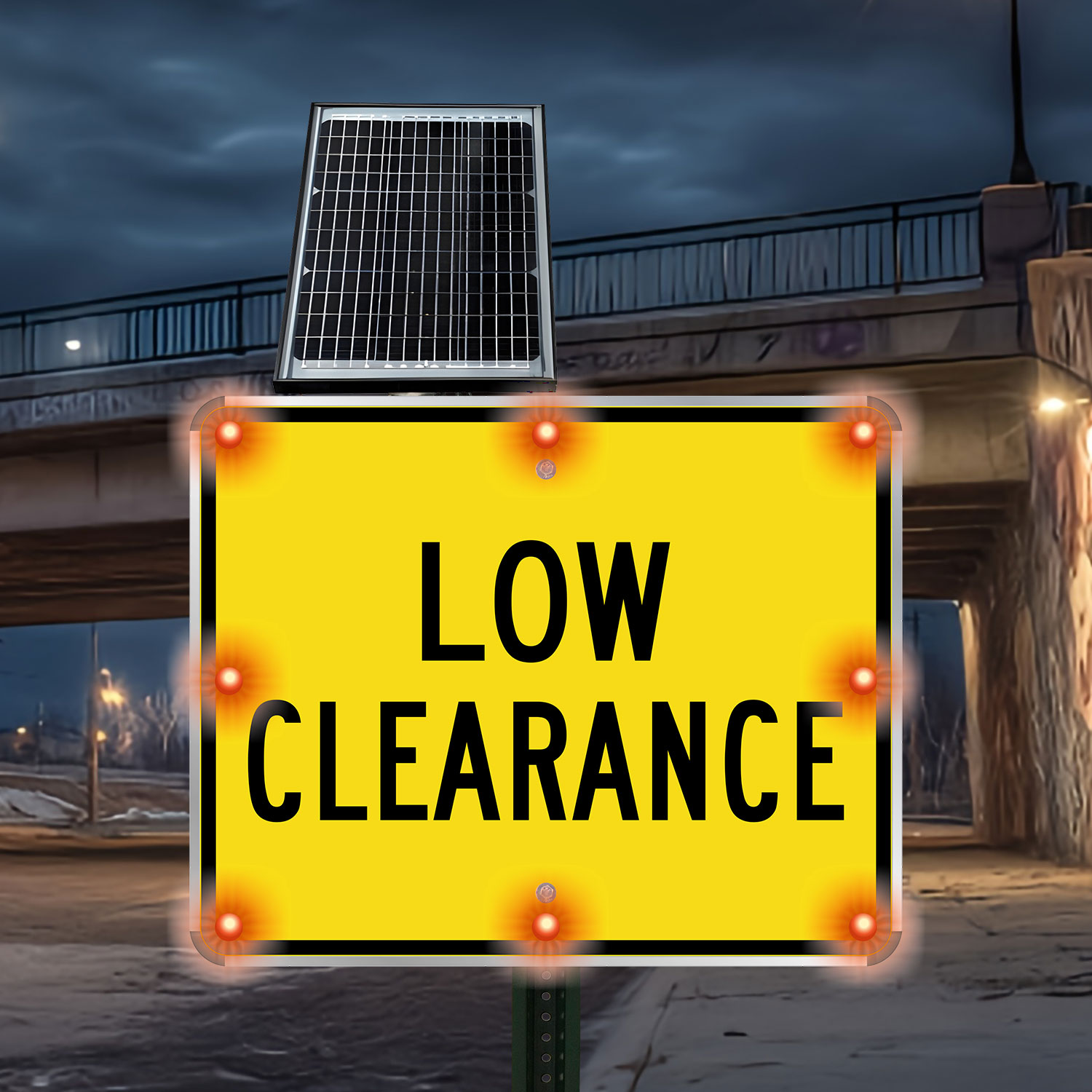 LED Solar Low Clearance Sign