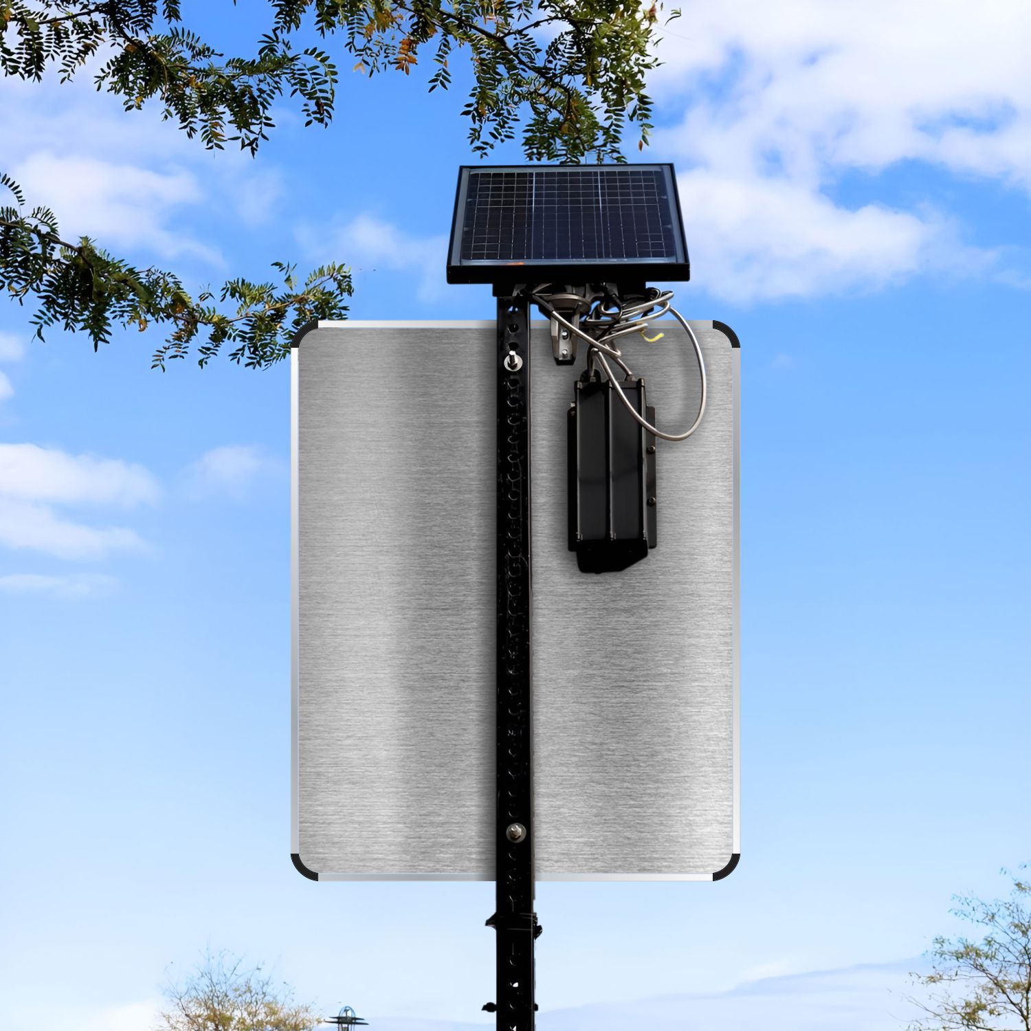 LED Solar Keep Left Sign