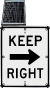 LED Solar Keep Right Sign