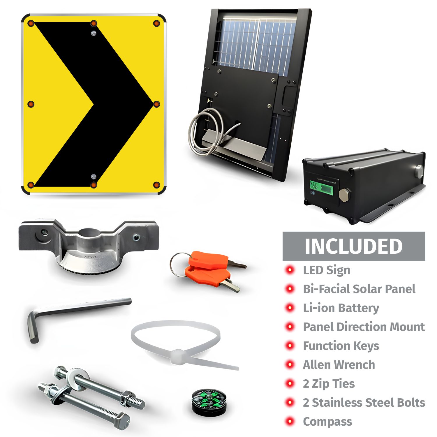 LED Solar Chevron Alignment Sign
