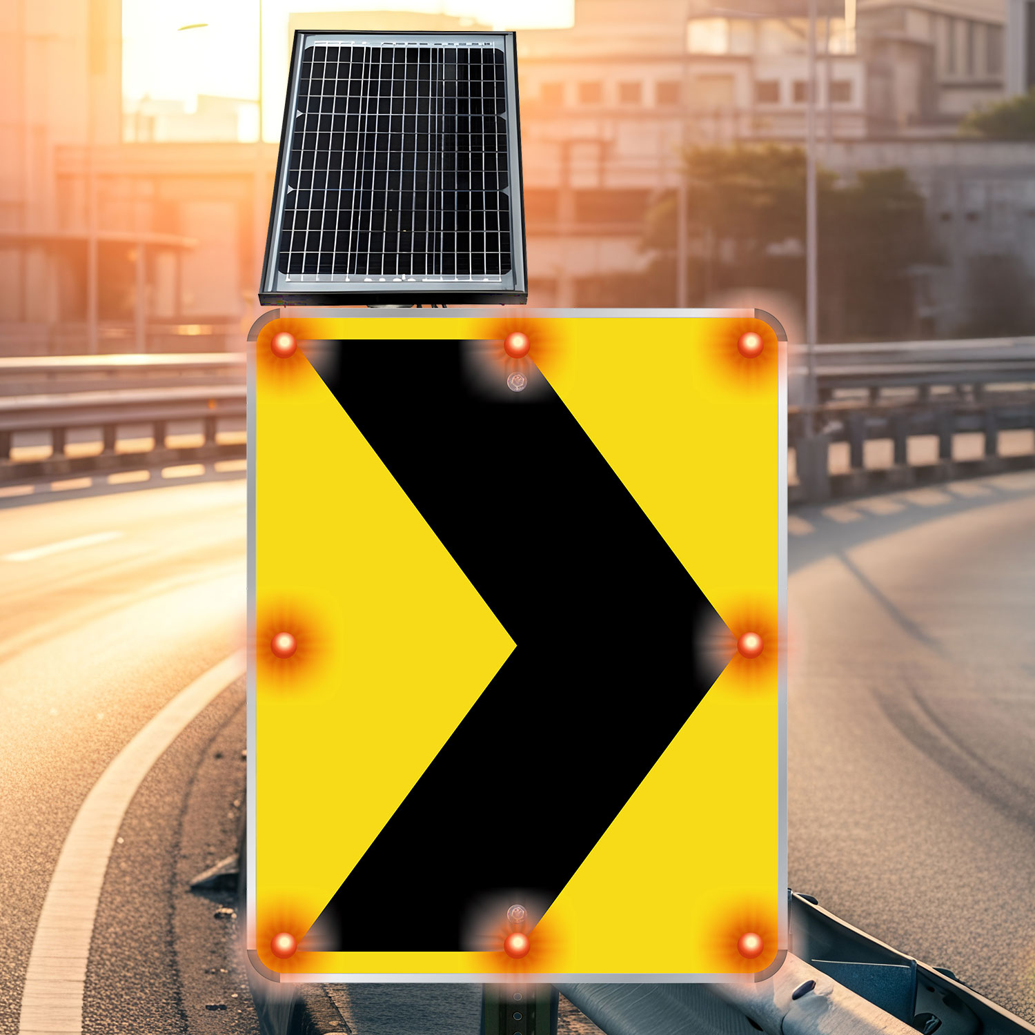 LED Solar Chevron Alignment Sign