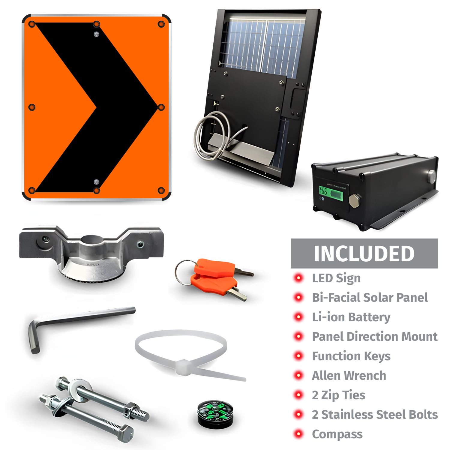 LED Solar Chevron Alignment Sign