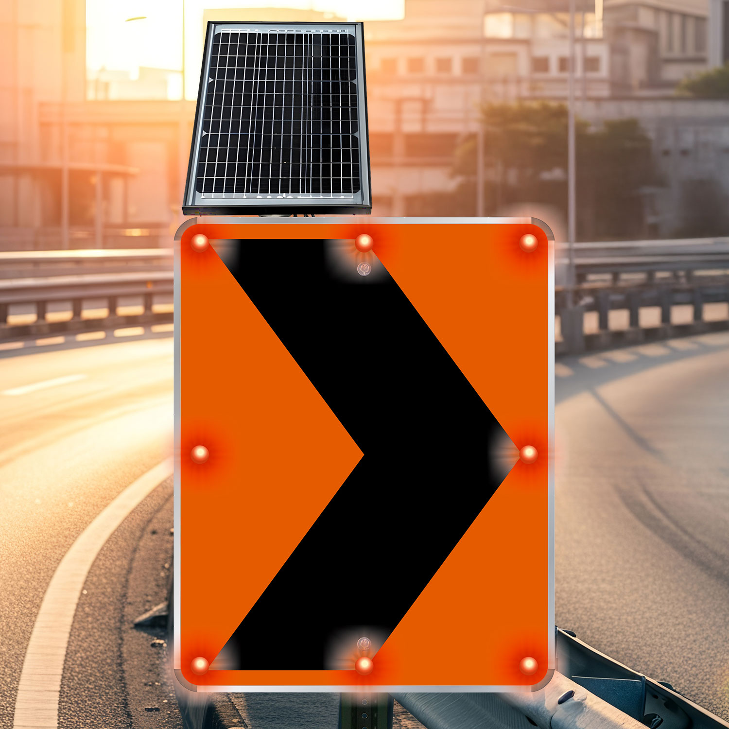 LED Solar Chevron Alignment Sign