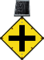 LED Solar Cross Road Intersection Sign