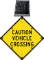 LED Solar Caution Vehicle Crossing Sign