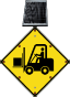 LED Solar Caution Forklift Symbol Sign