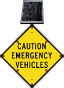 LED Solar Caution Emergency Vehicles Sign