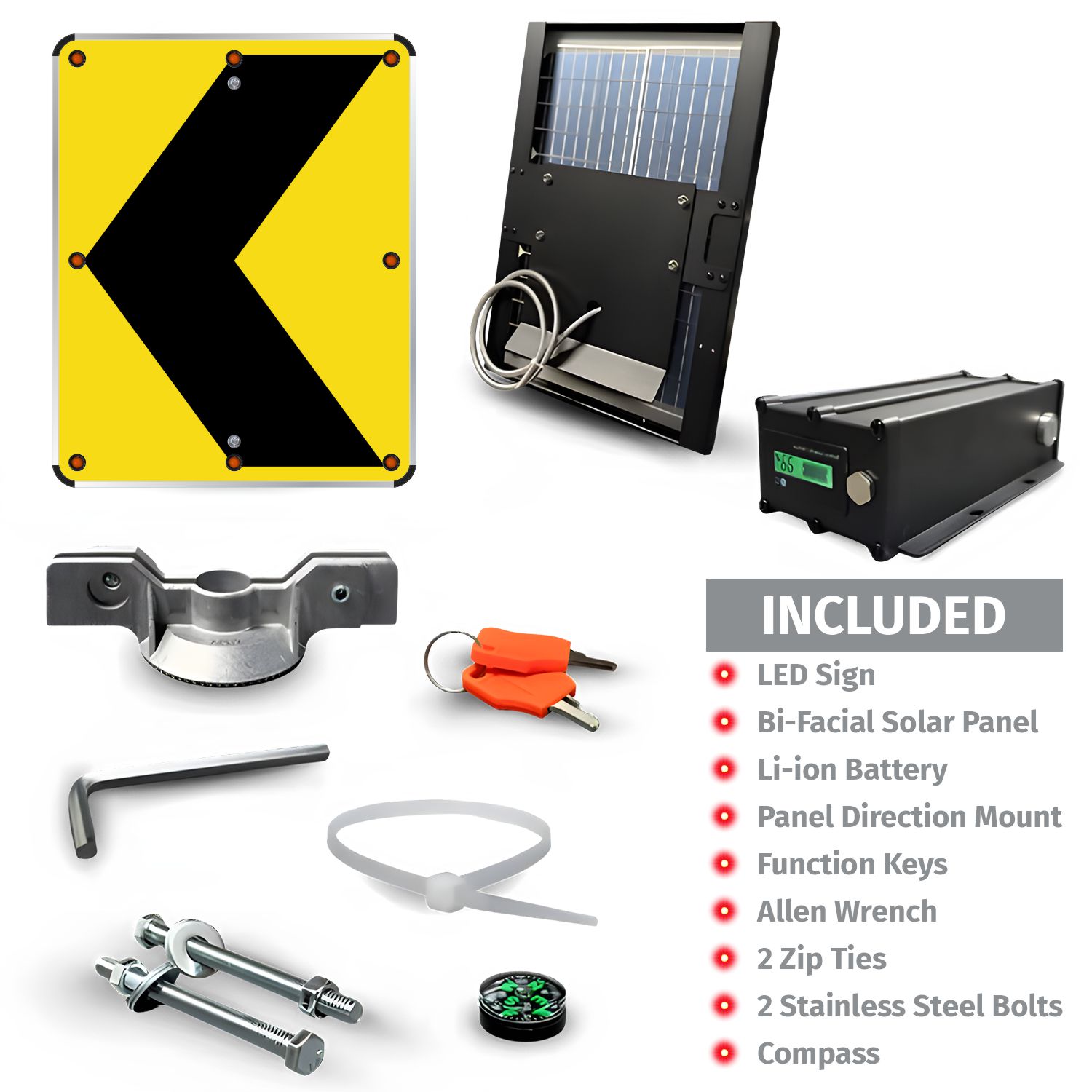 LED Solar Chevron Alignment Sign