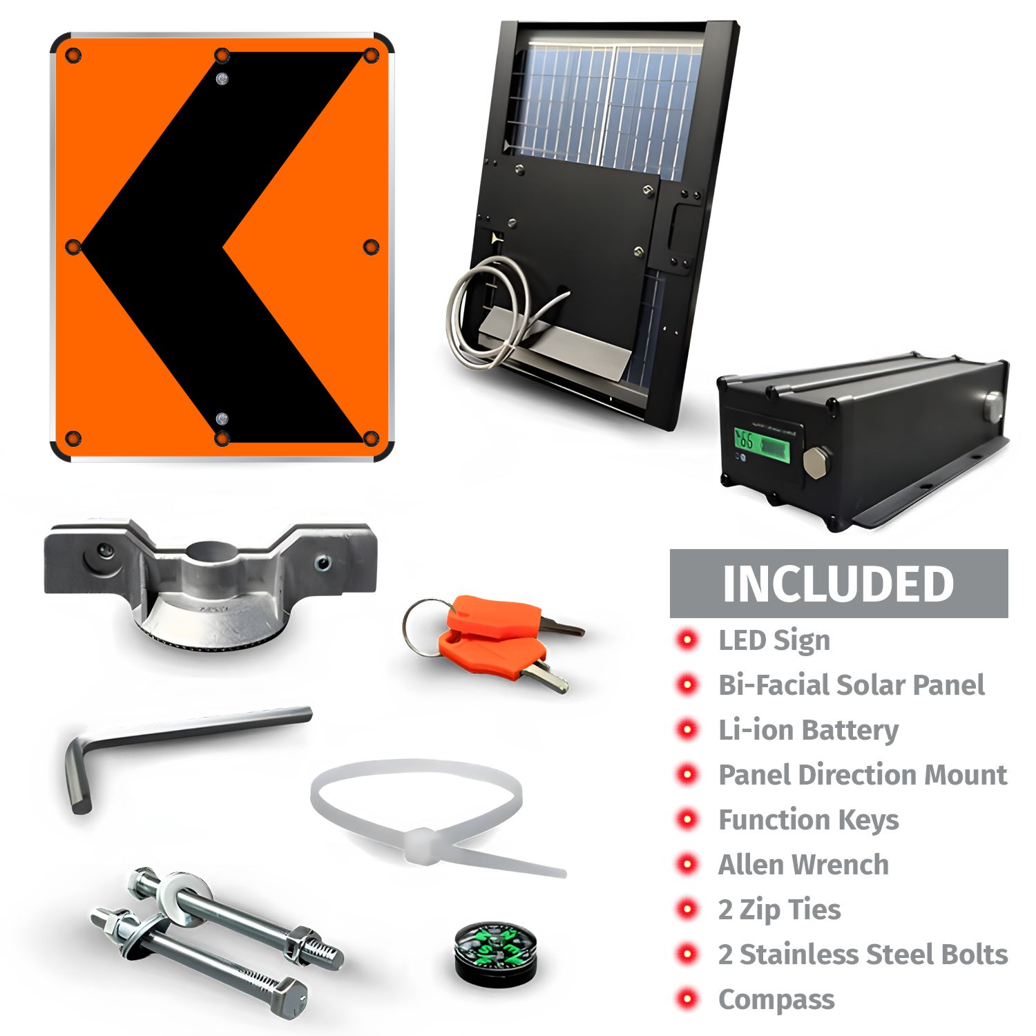 LED Solar Chevron Alignment Sign