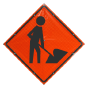 Workers Ahead LED Roll-Up Sign