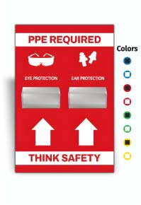 PPE Required 5S Shadow Board - Eye and Ear Protection