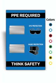 PPE Required 5S Shadow Board - Eye and Hand Protection