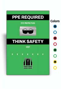 PPE Required 5S Shadow Board - Eye Protection and Vest