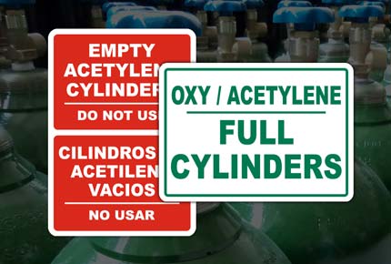 Acetylene Cylinder Status Signs