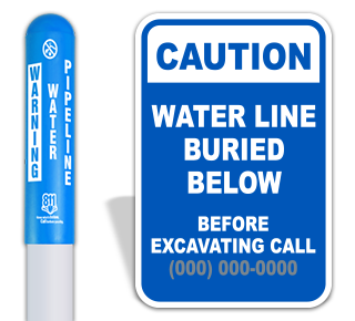 Blue Water Utility Markers & Signs