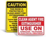 Clean Agent Fire Suppression Signs