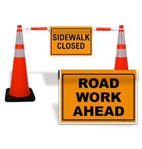 Cone Barricade Signs
