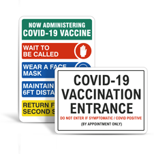 COVID-19 Vaccination Center Signs