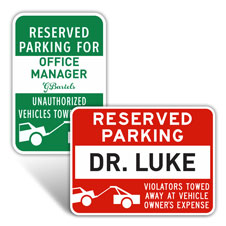 CM335 PARKING RESERVED FOR YOUR CHOICE ONLY THANKS SIGN PERSONALISE WORK OFFICE