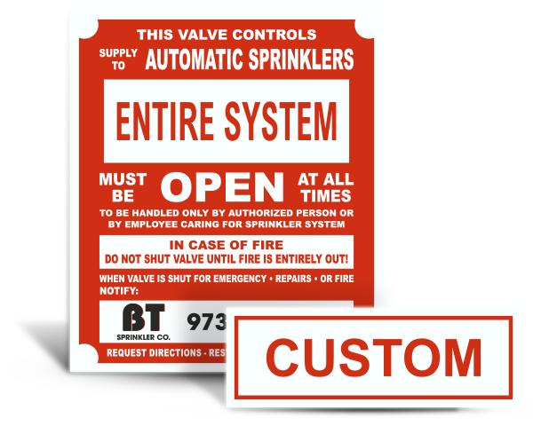 Custom Sprinkler System Signs