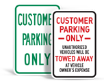 Customer Parking Only Signs