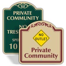 Decorative Private Community Signs
