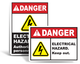 Warning signs Danger electricity Safety sign 
