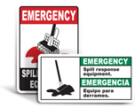 Emergency Spill Response Signs