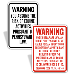 Equine Liability Signs