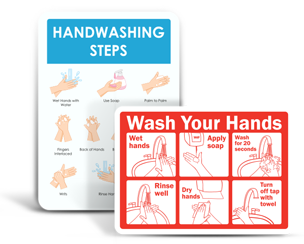 Hand Washing Instructions Signs