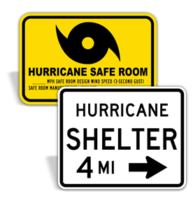 Hurricane Shelter Signs