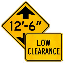 Low Clearance Road Signs